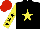 Silk - Black, yellow star, yellow sleeves, black stars, red cap