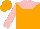 Silk - Orange, pink yoke, pink sleeves