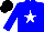 Silk - Blue, white star, black cap