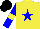 Silk - Yellow, blue star, sleeves with yellow armlets, black cap