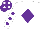 Silk - WHITE, purple diamond, purple spots on sleeves, purple cap, white spots