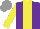 Silk - Purple, yellow stripe, sleeves, grey cap