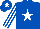 Silk - Royal blue, white star, white and royal blue striped sleeves, royal blue cap, white star