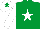 Silk - Emerald green, white star & sleeves, white cap, emerald green star