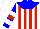 Silk - White, red stripes, white stars on blue yoke, white stars on red band and white bars on blue sleeves