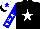 Silk - black, white star, blue sleeves with white stars, white cap with blue star, black visor