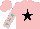 Silk - Pink, black star, turquoise stars on sleeves, pink cap