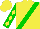 Silk - Yellow, green sash,  yellow diamonds on green sleeves