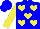 Silk - Blue, yellow hearts, yellow sleeves