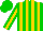 Silk - Green and gold vertical stripes,  gold stripe on green sleeves