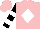 Silk - pink, white diamond, black and white hooped sleeves