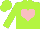 Silk - Lime green, pink heart