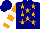 Silk - Navy, orange stars, white bars on orange slvs