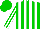 Silk - Green, white stripes, white stripes on sleeves, green cap