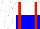 Silk - white and blue halved horizontally, red braces
