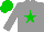 Silk - Grey, green star, green cap