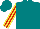 Silk - Teal, red and yellow striped sleeves