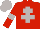 Silk - Red, light grey cross of lorraine, light grey armlets and cap