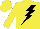 Silk - Yellow, black lightning bolt, yellow sleeves