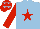 Silk - Light blue, red star & sleeves, red cap, light blue stars