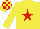 Silk - Yellow, red star, check cap