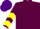 Silk - MAROON, yellow chevrons on sleeves, purple cap