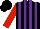 Silk - Black and purple stripes, red sleeves