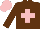 Silk - brown, pink cross, pink cap