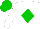Silk - White body, green-light diamond, white arms, green-light cap