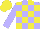 Silk - Pale blue & yellow blocks, yellow cap
