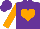 Silk - purple, orange heart and sleeves