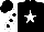 Silk - black, white star, black spots on white sleeves, black cap
