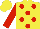 Silk - Yellow, red dots, red sleeves, yellow cap
