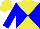 Silk - Yellow and blue diagonal quarters, blue sleeves, yellow cap