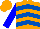 Silk - Orange, royal blue chevrons, blue sleeves, orange cap