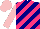 Silk - Navy and hot pink diagonal stripes, pink sleeves, pink cap