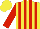 Silk - yellow and red striped, red sleeves