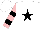 Silk - White, black star, pink sleeves with black hoops