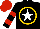 Silk - Black, white star, gold circle, red bars on sleeves, red cap