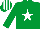 Silk - Emerald green, white star, striped cap