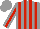Silk - Grey, red  stripes, red stripe on grey sleeves