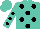 Silk - Turquoise, black spots, black spots on sleeves