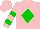 Silk - Pink, green diamond, green hooped sleeves