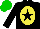 Silk - black, yellow oval, black star,  green cap