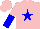 Silk - pink, blue star, halved sleeves