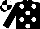 Silk - Black, white dots, black and white quartered  cap
