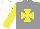 Silk - grey, yellow maltese cross, yellow sleeves, white cap