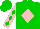 Silk - Green, pink diamond, green diamonds on pink sleeves