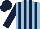 Silk - light blue and dark blue stripes, dark blue sleeves and cap