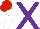 Silk - white, purple cross belts, red cap